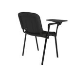 Taurus meeting room chair with black frame and writing tablet - charcoal