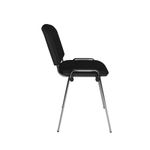 Taurus meeting room stackable chair with chrome frame and no arms - black