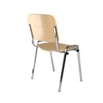 Taurus wooden meeting room stackable chair with no arms - beech with chrome frame