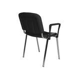 Taurus meeting room stackable chair with chrome frame and fixed arms - charcoal