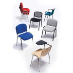 Taurus mesh back meeting room stackable chair with fixed arms - black