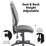 Vantage 100 2 lever PCB operators chair with no arms - charcoal