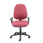 Vantage 100 2 lever PCB operators chair with fixed arms - burgundy