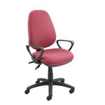 Vantage 100 2 lever PCB operators chair with fixed arms - burgundy