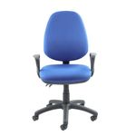 Vantage 100 2 lever PCB operators chair with fixed arms - blue