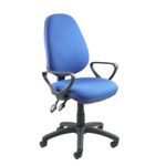 Vantage 100 2 lever PCB operators chair with fixed arms - blue