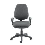 Vantage 100 2 lever PCB operators chair with fixed arms - charcoal