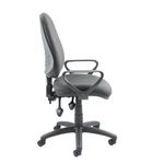 Vantage 100 2 lever PCB operators chair with fixed arms - charcoal