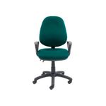 Vantage 100 2 lever PCB operators chair with fixed arms - Forest Green