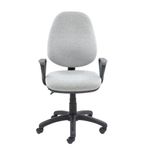 Vantage 100 2 lever PCB operators chair with fixed arms - Grey