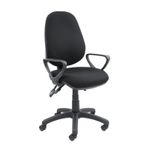Vantage 200 3 lever asynchro operators chair with fixed arms - black