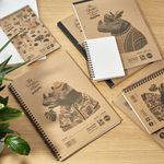 Rhino Recycled Wirebound Notebook 160 Pages 8mm Ruled A4 (Pack of 5) SRTWA4