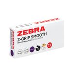 Zebra Z-Grip Retractable Ballpoint Violet Pack of 12 4901681030545