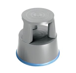 2Work Plastic Step Stool with Non-Slip Rubber Base 430mm Light Grey 2W04997