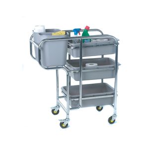 2Work Mobile Collector Cleaning Trolley 776x455x925mm 2W10762