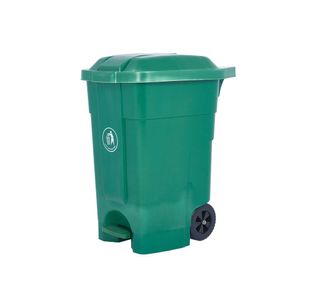 2Work Wheelie Bin with Foot Pedal 70 Litre Dark Green 2W10784