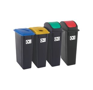 2Work Recycling Bins 90 Litre Assorted Pack of 4 2W10791