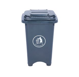 2Work Static Bin with Feet 50 Litre Grey 2W10796