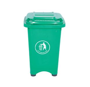 2Work Static Bin with Feet 50 Litre Green 2W10797