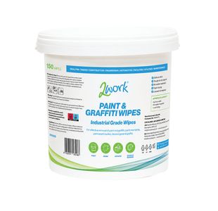2Work Paint and Graffiti Wipes Bucket 150 Wipes Pack of 4 2W10826