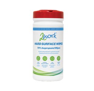 2Work Alcohol 70 Percent IPA Wipes Tub 200 Wipes Pack of 6 2W10828