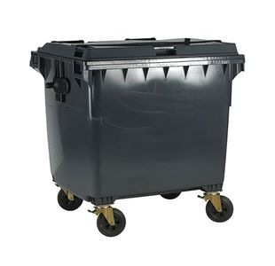 2Work Wheelie Bin 770 Litre with Lockable Lid Grey 2W10893