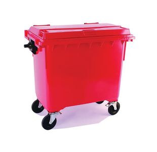 2Work Wheelie Bin 770 Litre with Lockable Lid Red 2W10895