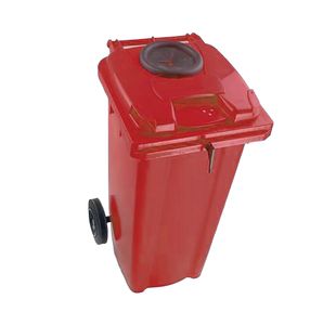 2Work Wheelie Bin 140 Litre with Bottle Bank Aperture and Lock 2W10929