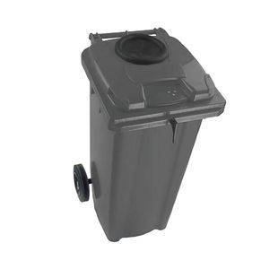 2Work Wheelie Bin 240 Litre with Bottle Bank and Lock Grey 2W10930
