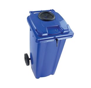 2Work Wheelie Bin 240 Litre with Bottle Bank and Lock Blue 2W10931