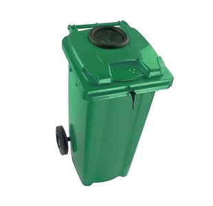 2Work Wheelie Bin 360 Litre with Bottle Bank and Lock Green 2W10936