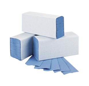 2Work M-Fold Hand Towel 1-Ply 240x220mm Blue (Pack of 3000) 2W71923