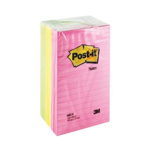 Post-it Notes XXL 101x152mm Lined Neon Assorted (Pack of 6) 660N