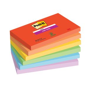 Post-It Super Sticky Notes 90 Sheets 76x127mm Playful Colours Assorted (Pack of 6) 655-6SS-PLAY