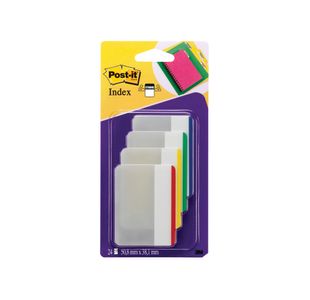 Post-it Index Flat Filing Tabs Assorted (24 Pack) 686-F1