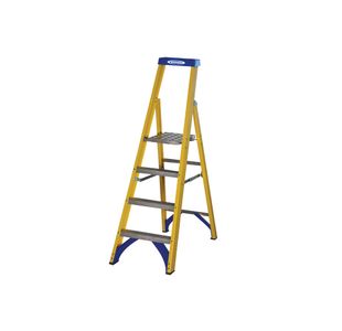 Abru Fibreglass Platform Stepladder 4 Tread Yellow 7170418