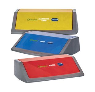 Addis Recycling Bin Kit Lids Metallic Red/Yellow/Blue (Pack of 3) 505575