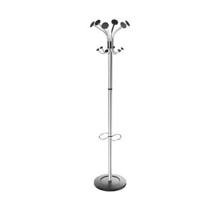 Alba Chromy Coat Stand 350x350x1790mm Chrome/Black PMCLASS