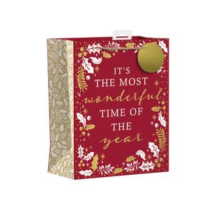Giftmaker Wonderful Time Christmas Bag Large Pack of 6 XGIMBAC5A325