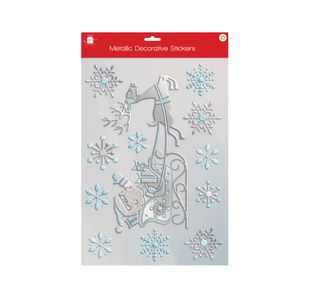 Giftmaker Window Metallic Christmas Stickers Pack of 24 XAPGZ676
