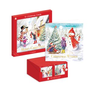 Giftmaker Square Snowman Cards x10 Pack of 24 XGIMBCC4A802