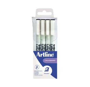 Artline Calligraphy Pen Set Assorted Width Black (Pack of 4) EK-240W4