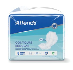 Attends Contours Incontinence Pads Size 8 Regular Pack of 28 201299