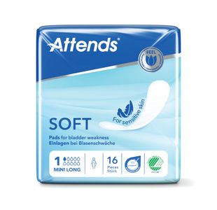 Attends Soft Incontinence Pads Long Size 1 Mini Pack of 16 204863