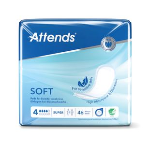 Attends Soft Incontinence Pads Size 4 Super Pack of 46 207673