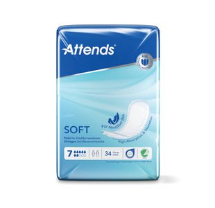 Attends Soft Incontinence Pads Sensitive Skin Size 7 Pack of 34 204818