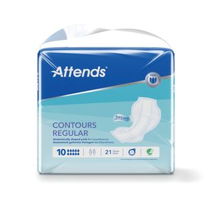 Attends Contours Incontinence Pads Size 10 Regular Pack of 21 205532