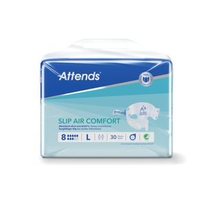 Attends Slip Air Comfort Nappies Size 8L x4 Pack of 30 37788