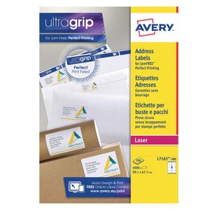 Avery Ultragrip Laser Label 99.1x67.7mm White (Pack of 4000) L7165-500