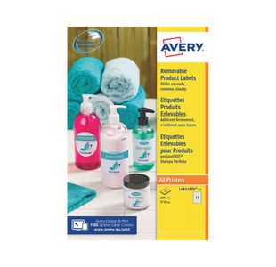 Avery Removable Labels 37mm Diameter 24 Per Sheet White (Pack of 600) L4851REV-25